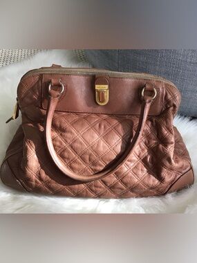 Marc Jacobs Whitney Quilted Shoulder Satchel in Brown